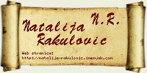 Natalija Rakulović vizit kartica